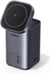 UGREEN 100W Charging Station 4-Port, Qi2 Certified 15W Foldable Charger, MagSafe Wireless Charger Stand for iPhone 16/15/14/13/12, AirPods Pro, MacBook Pro, Galaxy S24 and More