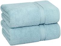 COTTON CRAFT Ultra Soft Luxury Set of 2 Ringspun Cotton Bath Sheets, 580GSM, Heavyweight, 35 inch x 70 inch, Light Blue