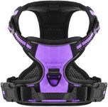 Belababy Dog Harness Small Dog, Dog Harness No Pull Adjustable Soft Padded Dog Harness with Easy Control Handle, Reflective Front Clip Dog Harness, Purple S