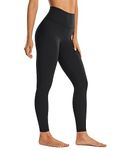 CRZ YOGA Women's Brushed Naked Feeling 28'' Gym Leggings - High Waisted Tummy Control Workout Running Yoga Pants Black 14