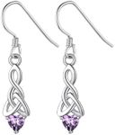 Cute Celtic Knot Dangle Earrings for Female Plain Silver Crystal Jewelry Birthstone Wedding Earrings for Mom Sisters