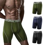 Natural Feelings Mens Underwear Performance Sports Dry Fit 9inch Boxer Shorts Men XL