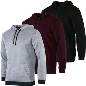 Real Essentials 3 Pack: Men's Fleece Pullover Hoodie - Long Sleeve Hooded Sweatshirt Pockets (Available in Big & Tall) Set 8, 5X Tall