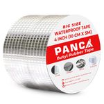 PANCA Leakage Repair Waterproof Tape | Aluminium Foil Butyl Rubber Adhesive | Ideal for Pipe, Roof, and Surface Crack Sealing (4 Inch Big)