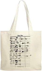 Vintage Library Checkout Dates Reusable Canvas Tote Bag - Eco-Friendly Book Bag