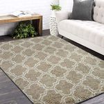 kinganda Ultra Soft Shag Fluffy Velvet Area Rugs, Plush Mordern Indoor Home Decor Non-Slip Carpets, Geometric Moroccan Rugs for Bedroom Livingroom Kids Room Floor Mats Brown Rug, 2.6 'x 3.9' feet
