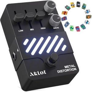 AKLOT Metal Distortion Guitar Pedal: Crushing High-Gain Riffs to Searing Lead Sustain, Tight Punchy Low-End Attack, Gain & Tone Controls, Mini Guitar Electric Guitar Pedal True Bypass, NEON Blaze