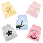 MumsLap 100% Cotton Sleeveless Relaxed Fit Vests (Pack Of 5)|Kids Sando|Baniyan For Kids 0-24 Months Boys & Girls (2-3 Years) Multicolour