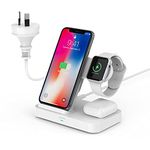 SooPii 4 in 1 Wireless Charging Station with 1 USB+1 Type C Ports, with Built-in QC 3.0 AC Adapter with Apple Watch Holder, Compatible with Apple Watch Charger Series,QI Certified 15W Max