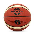 Nivia Engraver Basketball/Soft Rubberized Moulded/14 Panel/Suitable for Hard Surface/Match Ball/for Men/Basketball Size - 6 (Red)