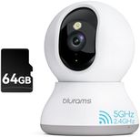 blurams Security Camera 2K, Baby Monitor Dog Camera 360-degree for Home Security (White + 64GB TF Card)