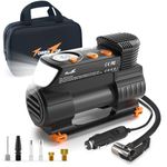 TowerTop Tyre Inflator Air Compressor: 2X Faster Heavy Duty Car Tyre Pump Portable 12V Digital Tyre Inflator with High Precision Pressure Gauge, Memory Function, 1 Min Inflation, LED Light, Handbag