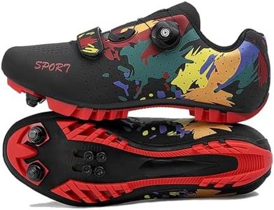 Hixingo Scarpe MTB Uomo Donna, Graffiti Colorati Stampa Scarpe Mountain Bike Compatibili con Pedali SPD, Unisex Scarpe Ciclismo All'aperto per Bici