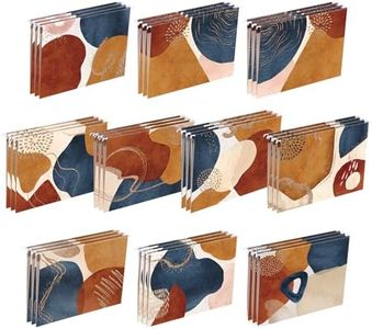 Janmini 30 Pcs Boho Decorative Hanging Folders, Including Adjustable Tabs and Inserts, Letter Size Hanging File Cabinet Office Supplies Pretty File Folder Organizers for School Office Home