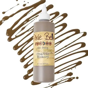 Dixie Belle Voodoo Gel Stain - Charred Hickory (8oz) - Water-Based Stain for Wood Projects - DIY Wood Stain + Grain Enhancer