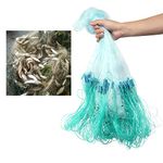 50m/1.5m 3 Layers Nylon Saltwater Fishing Hand Throw Cast Bait Trap Net Nesh Gill Spin Outdoor Thread Tool with Float Accessories(3 Finger)