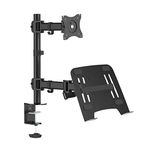 Pyle PLTLSTND23 Universal Dual Device Stand, Laptop & TV Monitor Screen Mount