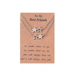 Stocking Stuffers for Teens Friendship Necklace for 2 Best Friend Necklaces Matching BFF Necklaces Set for Sister Birthday Gifts (Matching Star)