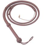 Indiana Jones Style Pleated Dark Brown Leather bullwhip Real Cowhide Leather Bull Whip Random Style