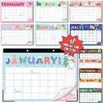 Hadley Designs Large Desk Calendar 2025-2026 - 18-Month Desktop Calendar 2025 for Organized Planning, 17" x 11" 2025 Desk Calendar for Home, School and Office (Doodle)