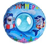 KidsZeeNie® Inflatable Kiddie Float| Water Baby Floater for Kids| Safe Anti-flip Diaper Style Swim Tube Rider| Swim Pool Tube for Toddlers|Multicolor Cute Swimming Pool Safety Seat (Round Float Blue)