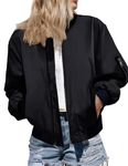 Zeagoo Women Bomber Jacket Casual Flight Jacket Zip Up Lightweight Jacket Classic College Jacke Multi-Pocket