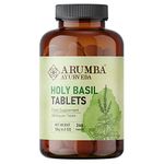 Arumba Ayurveda Tulsi (Holy Basil) Tablets 240 nos, Ocimum Sanctum - 500 mg per Tablet, Made from Pure Tulsi Leaf Powder