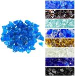 Mr. Fireglass Crushed Fire Glass for Natural or Propane Fire Pit Fireplace and Landscaping, 10 Pounds High Luster Turquoise