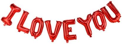 16 Inch I Love You Balloons Letter Foil Balloons for Romantic Love Valentines Day Decorations Bridal Shower Wedding Party Decorations (Red)