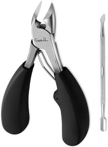 Stainless Steel Wide Jaw Toenail Clipper W/Cuticle Pusher, Sharpness Curved Ingrown Nail Cutter, Heavy Duty Pedicure Nipper Tool for Toe Nails & Thick Nails, Podiatrist Tools for Adults & Seniors