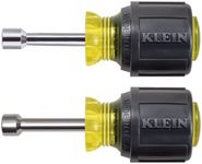 Nut Driver, Stubby Set, Hex Sizes 1/4-Inch and 5/16-Inch, Hollow Shaft, Magnetic Tip, 2-Piece Klein Tools 610M