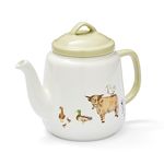 Cooksmart British Designed Ceramic Tea Pot | Large Teapot for Serving Hot Drinks | Tea Pots for All Family Sizes - Buttercup Farm