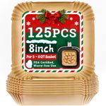 Kitchen Essentials, Air Fryer Liners, Air Fryer Accessories - 125Pcs Disposable Parchment Paper Liners,Non-Stick and Oil Proof for Easy Cleanup – 8” Square for 5-8 Qt Basket, Airfryer Liners