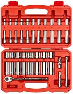 TEKTON 3/8 Inch Drive 6-Point Socket and Ratchet Set, 42-Piece (6-24 mm) | SKT15201