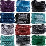 Outdoor Multifunctional Sports Headbands Magic Bandanas Seamless Scarf Headscarves(12pcs-Black Rains)