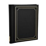 Arpan Black Large Deluxe Self Adhesive Photo Album Holds 10.8 x 7.5'' 40/Sheets, 80/Sides