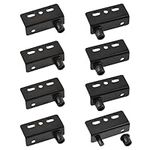 UFURMATE Iron Pivot Hinge, 4 Sets Concealed Shaft Cabinet Door Pivot Hinges Cabinet Wood Door Hinges with Pin Door Hinges with Bushing for Free-Swinging Wood Door (Black)