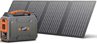 Solar Powered Generator 200W Peak/100W Rated, Portable Solar Generator Power Station with Solar Panels 40W Included, 146Wh Solar Power Bank with AC Outlet 110V for Home Use Camping Outdoor Adventure