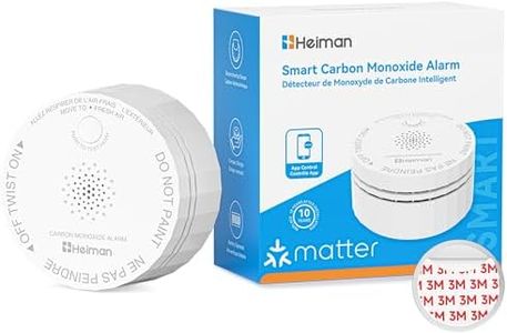 Heiman Matter Carbon Monoxide Detector, Smart Portable CO Alarm UL 2034 4th Certified, Figaro Sensor, Battery Powered Mini Fire Detectors for Travel, RV, Compatible with Smartthings, Home Assistant