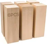 Falling in Art Basswood Carving Blocks, 6 Pcs Whittling Wood Carving Kit, Carving Wooden Blocks for Crafting, Ideal for Beginners and Professional Artists(6 * 2 * 2 6PC)