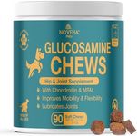 NOVEHA Dog Glucosamine Chews | Hip and Joint MSM Formula for Dogs Joint Care | Senior Pet Joint Health Supplement | Premium Glucosamine and Chondroitin for All Breeds | 90 Soft Chews; Chicken Flavor