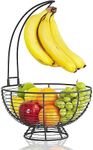 REGAL TRUNK & CO. Large Fruit Basket With Banana Hanger for Kitchen, Rustic French Farmhouse Fruit Bowl with Banana Holder Tree, Removable Banana Holder Fruit Basket, Ideal for Fruit and Vegetables