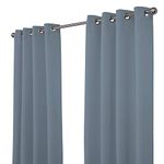 NIM TEXTILE Thermal Insulated Blackout Curtains, 140" Total Width, Room Darkening Window Panel Grommet Top Drapes - 2-Panels Set, 70" W x 84" L, Greyish Blue