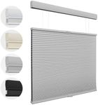 MiLin Cordless Top Down Bottom Up Cellular Shades Color-Matched Window Shades Cellular Blinds for Windows Honeycomb Design Blinds & Shades (Blackout Grey, 28 1/2" W x 64" H)