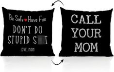 Hiagkmet Call Your Mom Be Safe Have Fun Don't Do Stupid Love Mom 18''x18''Reversible Pillowcase Throw Pillow Cover