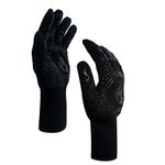 Amazon Brand - Umi BBQ Gloves| Heat Resistant Barbecue Gloves for Cooking| Grilling Gloves Non Toxiceco Anti-Slip| Protection of Hands from Fire Heat with Premium Silicon Gloves 1-Pair, (Black)