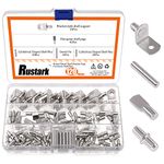 Rustark 120 Pcs 4 Styles Nickel Plated Shelf Pins Bracket Pegs Cabinet Furniture Shelf Pin Support Assortment Kit Perfect for Shelf Holes