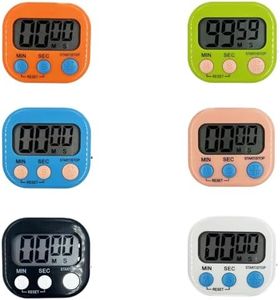 6 Pcs Kitchen Timer, Magnetic Digital Kitchen Timer, Big Digits Loud Alarm Magnetic Back Count Up Countdown Timer Perfect for Cooking Teachers,Classroom,Homework,Baking