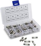 DollaTek 10Value 100Pcs 5x20mm Fast-blow Glass Fuses Quick Blow Car Glass Tube Fuses Assorted Kit Amp 0.2A, 0.5A,1A,2A,3A,5A,8A,10A,15A,20A for Protecting Eectrical Euipment