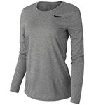 Nike Women's Legend L/S T SP20 TOP - Carbon Heather/Carbon Heather/Black